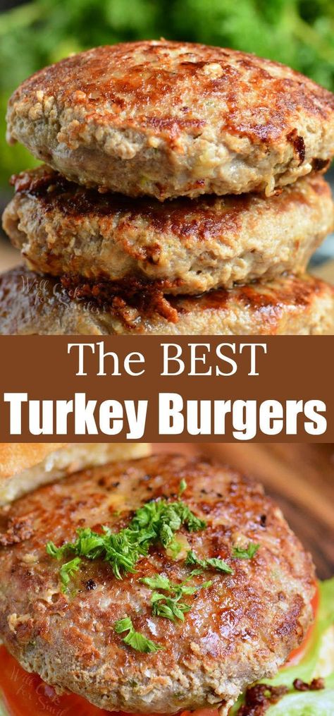 Turkey Burger Recipes Healthy, Ground Turkey Burgers, Resep Burger, Best Turkey Burgers, Grilled Turkey Burgers, Ground Turkey Recipes Healthy, Turkey Meat Recipes, The Best Turkey, Turkey Burger Recipes