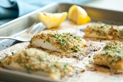 Baked Cod - made this and it is now a go-to meal...delcious, fast and easy Breaded Cod, Best Fish Recipes, Fish Fillets, Cod Recipes, Baked Fish, Whole Foods Market, Fish Dishes, Seafood Dishes, Low Calorie Recipes