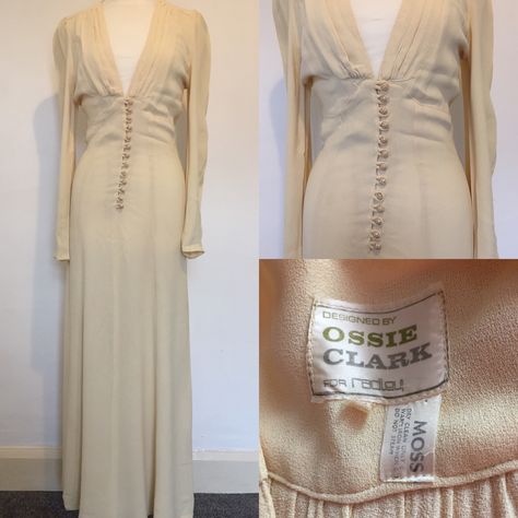 Ossie Clark Wedding Dress, Ossie Clark Dress, Ossie Clark 70s, Celia Birtwell, Historical Gowns, Ossie Clark, 1970s Design, Ladies Blouse Designs, Special Clothes