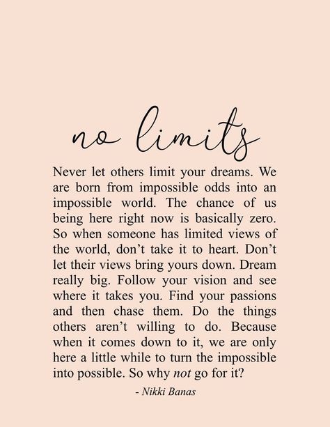 Off Limits Quotes, Quotes About Limits, Know Your Limits Quotes, Niki Banas, Nikki Banas Quotes, Limits Quotes, Missing Family Quotes, Limit Quotes, Eckart Tolle