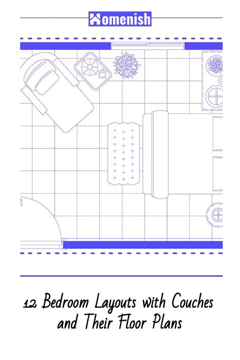 The luxury of having a couch in the bedroom is within reach. This article showcases 12 layouts that make it possible, with floor plans for each design. Bed And Couch In One Room Layout, Bedroom With Loveseat Layout, Couch In Master Room, Bedroom With Couch And Tv, Bedroom With Sofa Layout, Bedroom With Sitting Area Layout, Couch In Bedroom Ideas Layout, Couch In Bedroom Master Suite, Bed And Couch In One Room