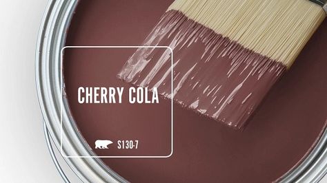 CHERRY COLA S130-7 | Behr Paint Colors Behr Cherry Cola, Behr Maroon Paint Colors, Black Cherry Paint Color, Behr Color Palettes, Behr Paint Colors, Behr Paint, Paint Swatches, Cherry Cola, Room Update