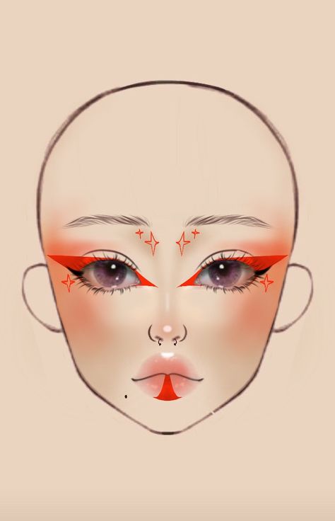 Red Make Up Looks, Red Graphic Eyeliner, Eyeliner Idea, Liner Ideas, Red Eyeliner Makeup, Eyeliner Ideas, Red Eyeliner, Makeup Face Charts, Graphic Eyeliner