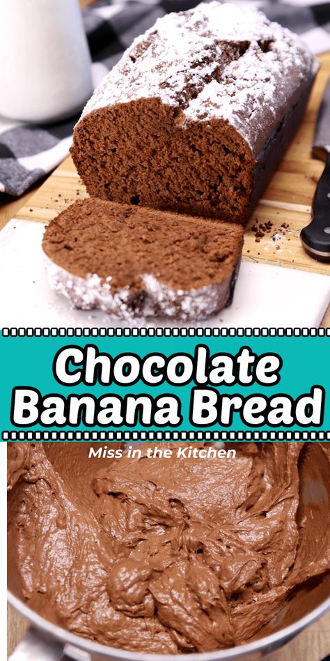 So the next time you have some over ripe bananas, give this delicious Chocolate Banana Bread a try. It's sure to be a big hit for breakfast or as an afternoon treat. Ripe Banana Recipes Easy, Ripe Banana Recipes, Banana Bread Easy, Over Ripe Bananas, Banana Recipes Easy, Ripe Banana Recipe, Bread Puddings, Easy Banana Bread Recipe, Bread Easy