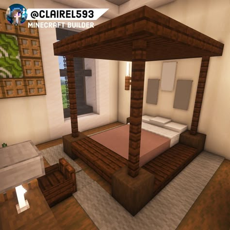 Bedroom In Minecraft, Cute Minecraft Bedrooms, Minecraft Bedrooms, Minecraft Hus, Minecraft Rooms, Realistic Minecraft, Minecraft House Decor, Minecraft House Interior, Bedroom Ideas Minecraft