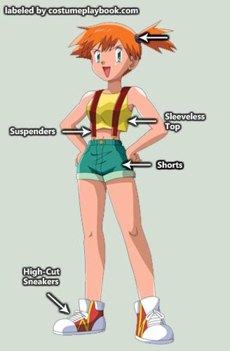 Misty Pokemon Costume, Misty Costume, Halloween Costumes Redhead, Pokemon Trainer Cosplay, Pokemon Trainer Costume, Pokemon Trainer Outfits, Red Head Halloween Costumes, Redhead Costume, Pokemon Halloween Costume