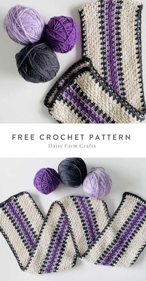 Free Crochet Pattern from Daisy Farm Crafts! Daisy Farm Crafts Crochet, Crochet Blanket Scarf, Crochet Moss Stitch, Crochet Moss, Daisy Farm Crafts, Daisy Farm, Crochet Hood, Scarf Patterns, Modern Crochet Patterns