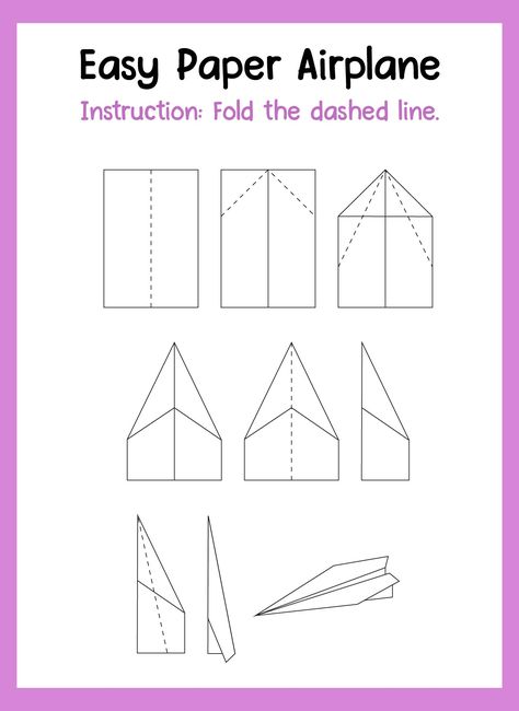 Easy To Follow Paper Airplane Templates For Kids How To Fold The Best Paper Airplane, Cricut Airplane Projects, How To Fold Paper Airplanes For Kids, Paper Plane Instructions, Best Paper Airplane Step By Step, Paper Airplane Instructions Printable, How To Make A Paper Airplane Easy, Paper Plane Craft, Paper Airplane Template Free Printable