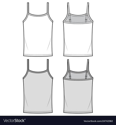 Tank Top Technical Drawing, Tank Top Flat Sketch, Tank Top Sketch, Zulily Women Tops, Free Sewing Patterns For Women Tops, Sewing Womens Tops, Black Net Top, Flat Sketch Template, Women Top Sewing Pattern