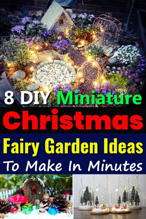 These Miniature Christmas Fairy Garden Ideas are perfect for tabletop decorations or keep them near your Christmas tree. Christmas Fairy Garden Ideas, Winter Fairy Garden, Christmas Fairy Garden, Garden Ideas To Make, Indoor Fairy Gardens, Types Of Christmas Trees, Teacup Gardens, Fairy Garden Ideas, Winter Fairy