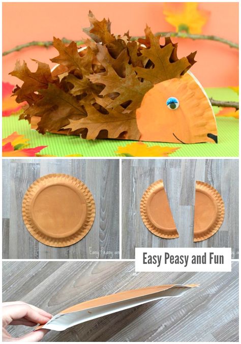 Paper Plate Hedgehog Craft - Fall Crafts for Kids - Easy Peasy and Fun Kids Art And Craft Ideas, Kids Art And Craft, Easy Diy Fall Crafts, Craft Ideas Easy, Fall Crafts For Toddlers, Hedgehog Craft, Autumn Leaves Craft, Preschool Crafts Fall, Kerajinan Diy