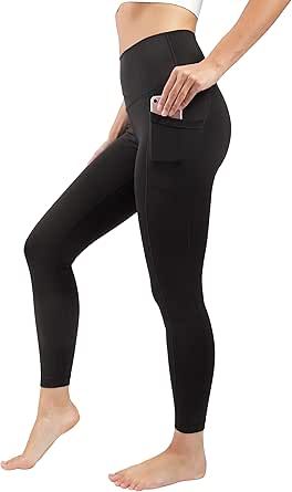 90 Degree By Reflex Womens High Waist Elastic Free Ankle Length Wonderlink Leggings with Side Pockets High Waisted Leggings Workout, Tights For Women, Yoga Tights, Ankle Length Leggings, Ankle Leggings, Active Leggings, Squat Proof, 4 Way Stretch Fabric, Athletic Leggings