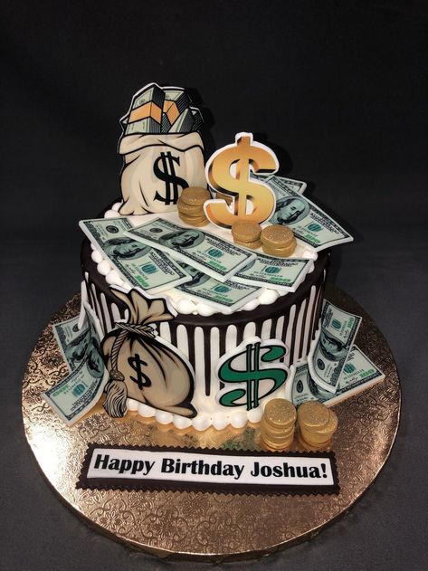 Money Themed Cake, Money Birthday Cake, Theme Birthday Cake, Money Rose, Cake Writing, Cake Topper Svg, Money Cake, Gorgeous Birthday, Money Card