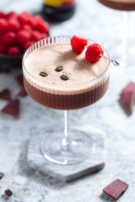 Valentine’s Day Espresso Martini, Valentines Espresso Martini, Chocolate Strawberry Cocktail, Strawberry Espresso Martini, Chocolate Cherry Cocktail, Cherry Espresso Martini, Red Velvet Espresso Martini, Berry Vodka Cocktails, Pink Espresso Martini