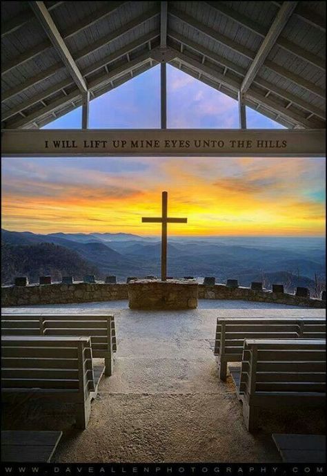 "I will lift up mine eyes unto the hills" Standing Stone Mountain - SC - Camp Greenville, Fred Symmes Chapel (aka Pretty Place) Pretty Place Chapel, Wedding Country, Country Church, Place Of Worship, Blue Ridge Mountains, A Cross, The Hills, Oh The Places Youll Go, Pretty Places