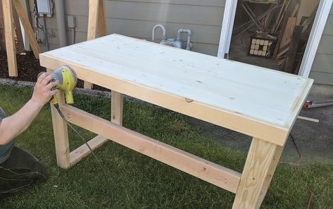 Diy Desk On A Budget, Gaming Desk Diy How To Build, 2x4 Desk Diy, Diy Study Desk, 2x4 Desk, Homemade Desk, Build Your Own Desk, Built In Computer Desk, Crafting Station