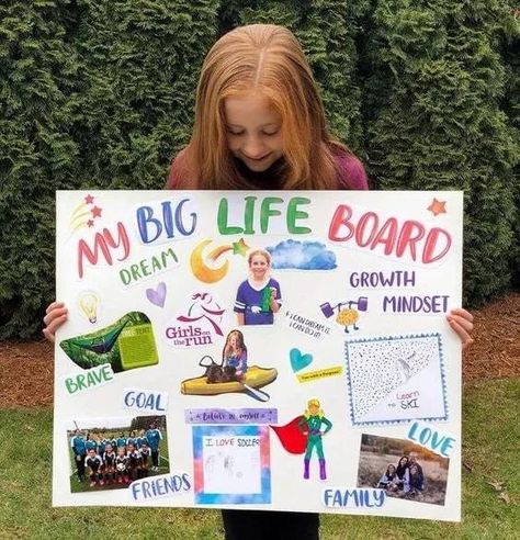 my big life board | vision board categories | vision board worksheet for students | vision board ideas for kids Vision Board Activity, Kids Vision Board, Vision Board Project, Vision Board Themes, Vision Board Workshop, Soccer Love, Vision Board Diy, Vision Board Printables, Vision Board Ideas