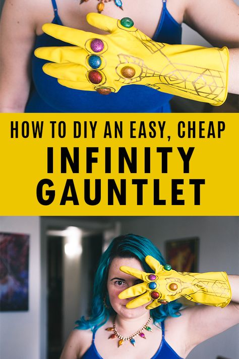 I turned a dollar-store cleaning glove into an Infinity Gauntlet for the premiere of Marvel's Avengers Endgame movie. It was a simple and easy craft and under $5. Marvel Activities For Kids, Marvel Crafts For Kids, Thanos Glove, Marvel Crafts, Diy Avengers, Superhero Camp, Avengers Crafts, Marvel Diy, Hero Crafts