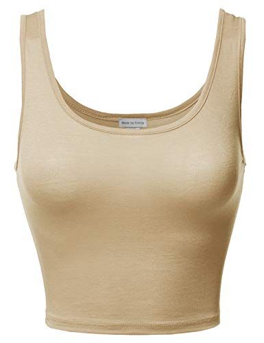 Thick Strap Tank Top, Cream Crop Top, Tan Tank Top, Crop Top Casual, Best Tank Tops, Tan Top, Spaghetti Strap Tank Top, High Neck Tank, Crop Tank Top