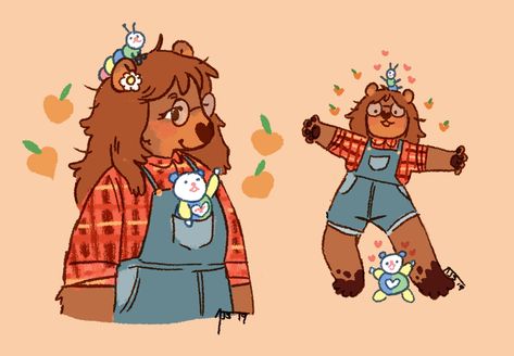 Bear Fursona, Bear Tumblr, Original Species, Tumblr Cartoon, Fairytale Art, Bear Art, Cute Art Styles, Cute Animal Drawings, Art Styles