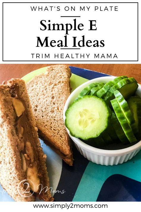 Learning to put meals together for (THM)? Here are ideas for a full day of simple E meals for the Trim Healthy Mama lifestyle. #THM #TrimHealthyMama #whatsonmyplate #breakfast #lunch #dinner #snack #Emeals #peanutbutterflour #healthycarbs #fuelcycle Thm Easy E Meals, Simple Thm Meals, Thm Single Serve Meal, Thm E Meals Breakfast, Thm Recipes E Meals, Thm S Lunch Ideas, Thm E Salads, Thm Easy Meals, Easy Thm Breakfast Ideas