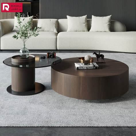 Round Wooden Coffee Table, Round Wood Side Table, Modern Wood Coffee Table, Luxury Living Room Decor, Round Coffee Table Modern, Grey Coffee, Luxury Coffee Table, Round Wood Coffee Table, Decorating A New Home