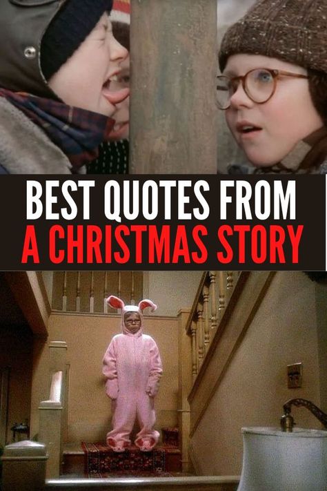 The funniest quotes from A Christmas Story from Ralphie, Schwartz, Old Man Parker and more! #AChristmasStory Christmas Quites, Christmas Wuotes, Christmas Story Party Ideas, Christmas Movie Quotes Funny, Christmas Story Quotes, Holiday Quotes Christmas, Christmas Vacation Party, Christmas Story Movie, Disney Merry Christmas