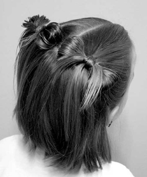 25 Christmas Hairstyles for Short Hair | The Best Short Hairstyles for Women 2015 Bow Braid, Girl Hair Dos, A Pony, Back To School Hairstyles, Toddler Hair, Hairstyles For School, Hair Dos, Pretty Hairstyles, Kids Hairstyles