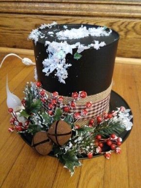 Centerpieces Ideas, Winter Decorations Diy, Snowman Christmas Decorations, Christmas Crafts For Kids To Make, Christmas Table Centerpieces, Snowman Hat, Christmas Centerpieces Diy, Diy Snowman, Fun Christmas Crafts