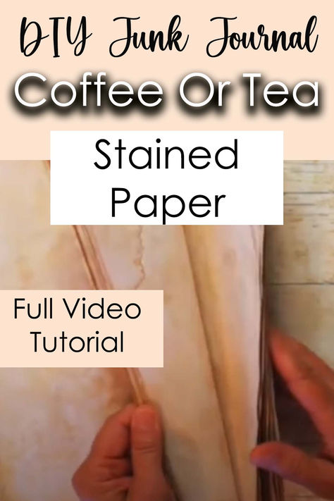 Full video tutorial for how to make your own DIY coffee or tea stained paper to put as pages in your junk journal. Diy Coffee Stained Paper, Tea Stained Paper Diy, Teabag Painting, Coffee Stained Paper, Diy Junk Journal, Stain Removal Guide, Stained Paper, Tea Stained Paper, Coffee Smell