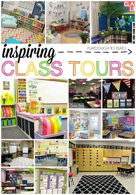 Inspiring Class Tours. Great ideas for setting up and decorating a classroom! Afterschool Program Classroom Set Up, 1st Grade Classroom Set Up Room Pictures, Preschool Room Decor Ideas, Classroom Set Up Ideas Layout Elementary, Developmental Preschool, Decorating A Classroom, Classroom Layouts, Class Layout, Kindergarten Decor