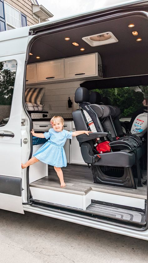 Diy Camper Van For 4, Family Sprinter Van Conversion, Camper Vans For Family Of 4, Simple Sprinter Van Conversion, Small Family Camper, Family Sprinter Van, Ford Transit Camper Conversion Family, Family Campervan Conversions, Camper Van Travel