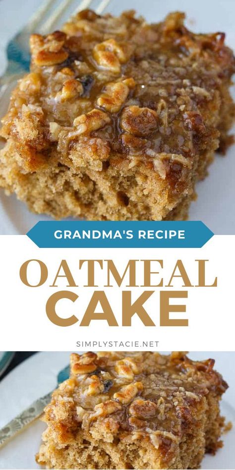 Lazy Oatmeal Cake, Easy Oatmeal Cake Recipe, Oatmeal Dessert, Lumberjack Cake, Oatmeal Cake, Daisy Cakes, Easy Oatmeal, Oat Cakes, Gateaux Cake