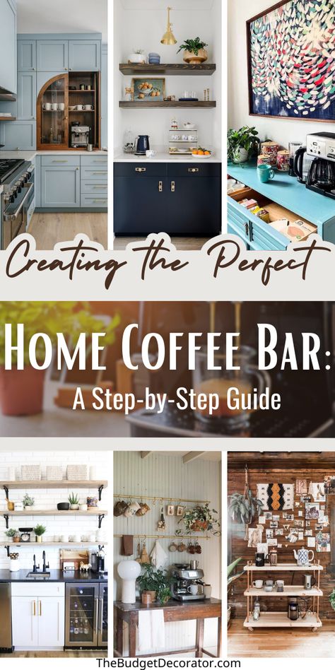 Diy Coffee Bars, Diy Coffee Bar Cart, Diy Coffee Bar Ideas, Kitchen Coffee Bar Ideas, Bar Nook, Diy Coffee Station, Coffee Area, Coffee Bar Ideas, Diy Coffee Bar