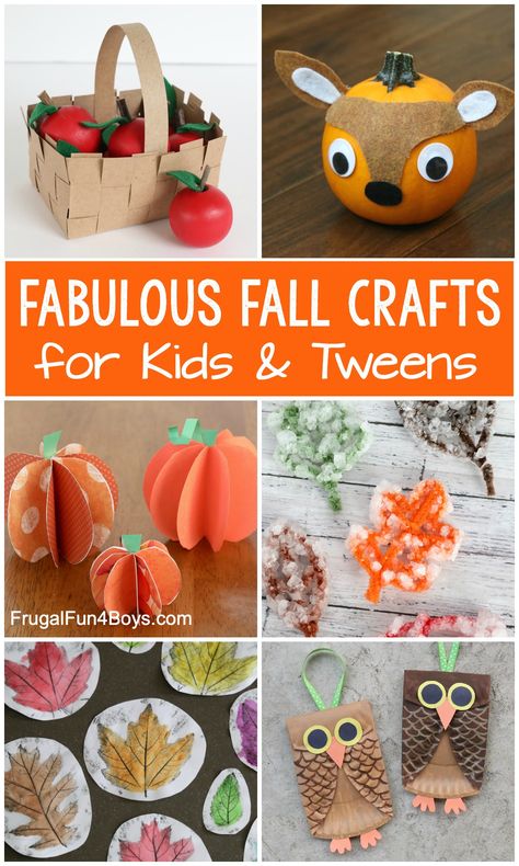 Fabulous Fall Crafts for Kids and Tweens - Frugal Fun For Boys and Girls Brownie Crafts, November Aesthetic, Harvest Crafts, Autumn Pictures, Girls Crafts, Library Programming, Autumn Leaves Craft, Fall Parties, Autumn Craft