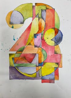 Art Room Blog: 5th Grade Number Project... Number Painting, 7th Grade Art, Middle School Art Projects, 6th Grade Art, 5th Grade Art, Jasper Johns, Easy Art Projects, 2d Design, Elementary Art Projects