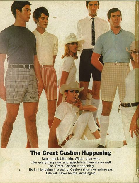 Casben shorts ad, 1968 1960s Summer Fashion, 60s Summer Fashion, 1960 Mens Fashion, 1970s Summer Fashion, 1960s Fashion Mens, 60s Mens Fashion, 70s Fashion Men, 60s Outfits, Henley Royal Regatta