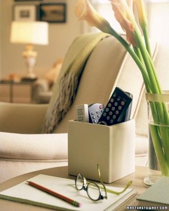 Use a low, wide vase to corral remote controls. Love this idea. Homemaker Tips, Fall Organization, Remote Organization, Remote Caddy, Lady Decluttered, Remote Control Storage, Minimalist Vibe, Remote Holder, Remote Control Holder