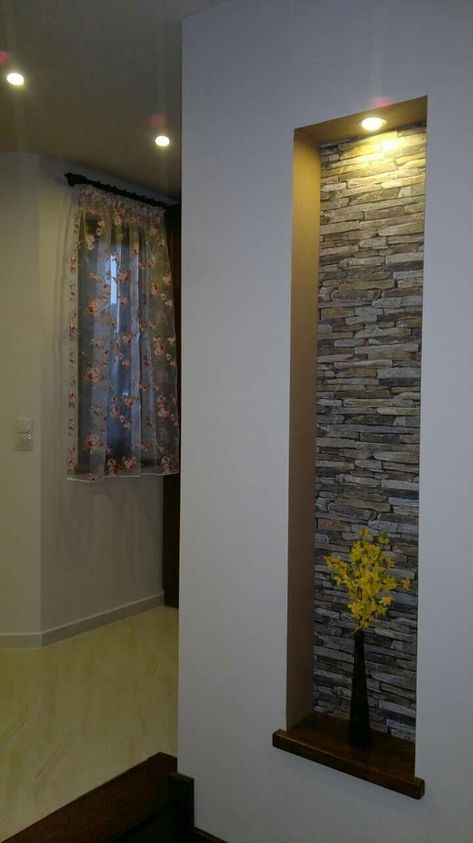 Creative and Useful Ways to Decorate a Wall Niche - Modern Wall Niches Decoration Ideas Wall Niche With Mirror, Stone Feature Wall Living Room, Niches Design Wall, Decorating A Niche In A Wall, Niche Design Wall, Recessed Wall Niche Ideas, Wall Niche Decor, Modern Wall Niche, Wall Niche Ideas