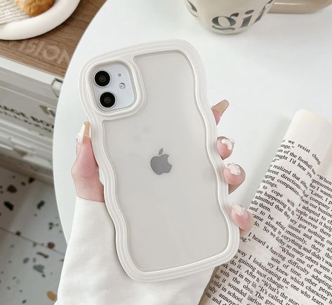 Clear Wavy Phone Case, Iphone 12 Clear Case Aesthetic, Iphone 12 Cover Aesthetic, Iphone 12 Cases For White Phone, Iphone 12 Phone Cases Aesthetic, Vanilla Girl Phone Case, Iphone 11 White Case, Clear Iphone Case Aesthetic, White Phone Case Aesthetic