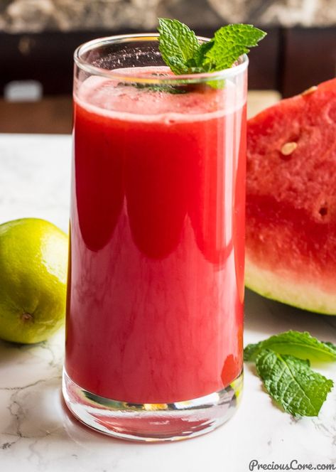 Mint Juice, Watermelon Juice Recipe, Resep Juice, Resep Smoothie, Watermelon Mint, Healthy Juice Recipes, Watermelon Recipes, Watermelon Juice, Fruit Salad Recipes