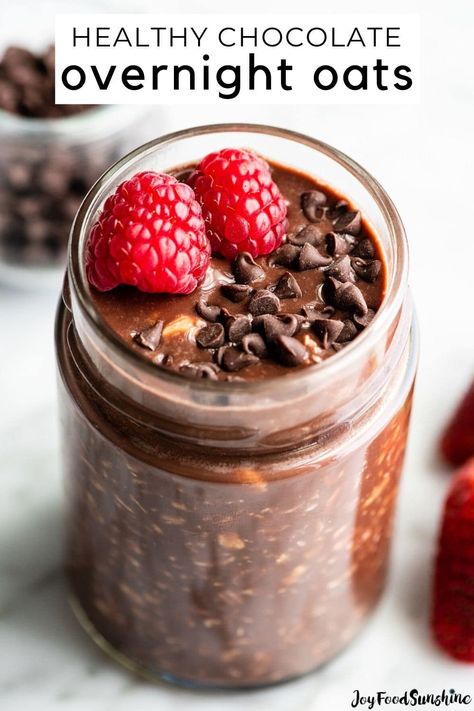 Healthy Dairy Free Overnight Oats, Breakfast Oats Overnight Healthy, Fudgy Overnight Oats, Overnight Oats Healthy Chocolate Chip, Thick Overnight Oats Recipe, Overnight Chocolate Chip Oats, Chocolate Almond Milk Overnight Oats, Chocolate Espresso Overnight Oats, Brekki Overnight Oats Recipe