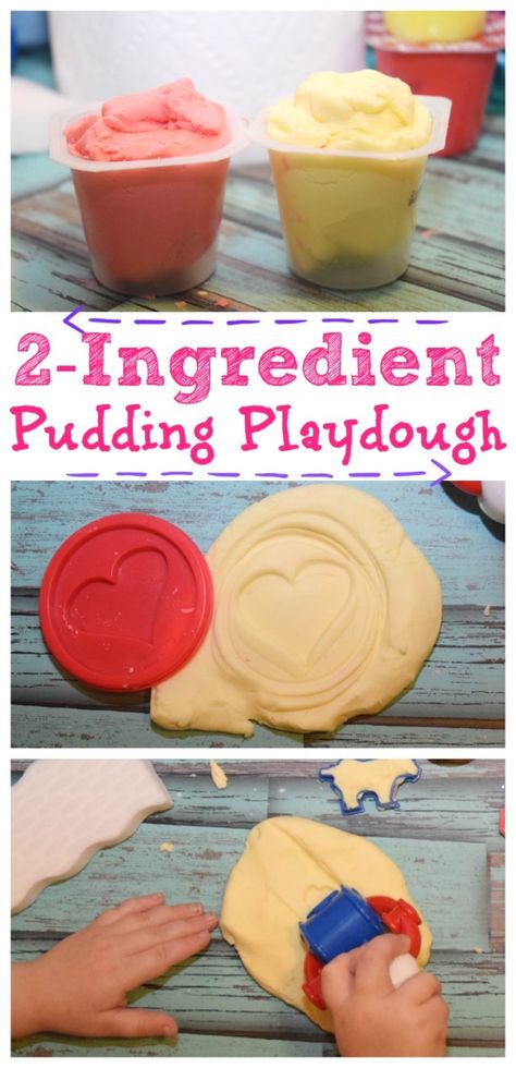 Pudding Playdough, Diy Slime For Kids, Quick Kids Crafts, Kids Sensory Activities, Edible Playdough, Play Pretend, Slime For Kids, Kid Experiments, Pudding Cups