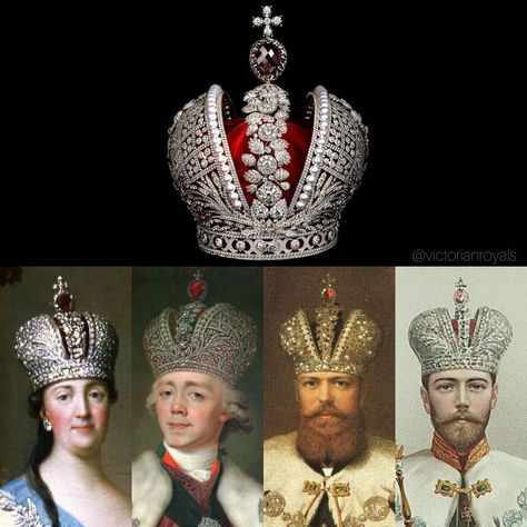 Imperial Crown Of Russia, Russian Crown, Catherine Ii, Royal Crown Jewels, Warrior Costume, Imperial Crown, Chinese Style Dress, Romanov Dynasty, Russian Empire