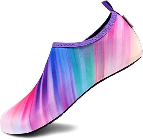 VIFUUR Water Sports Shoes Barefoot Quick-Dry Aqua Yoga Socks Slip-on for Men Women Pink Purple Tie Die Smooth Neck, Aqua Yoga, Aqua Socks, Water Shoes For Men, Sport Shoes Fashion, Professional Shoes, Yoga Socks, Water Sport, Beach Swim