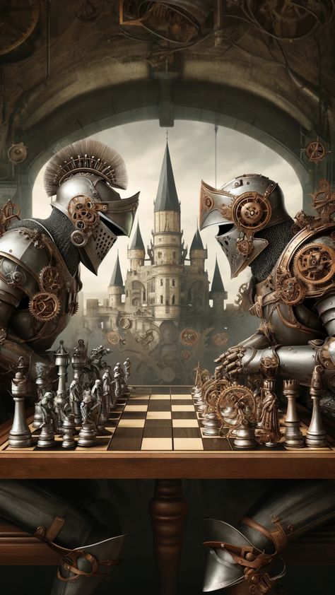 Explore the Mind Games of Chess! 🏰♟️ Dive into the lastest article at Dominate Chess on the psychology behind the game. Learn how mental resilience, strategic thinking, and psychological warfare play crucial roles in every match. Discover tips on developing a stronger mental game, from managing stress to outsmarting opponents with psychological tactics. Are you ready to master the psychological battles that unfold on the chessboard? #ChessPsychology #MentalGame #StrategicChess #steampunk Chess Concept Art, Wizards Chess Aesthetic, Chess Images, Dark Chess Aesthetic, Chess Pieces Fantasy Art, Chess Surrealism, Chess Match, Wizard Chess, Medieval Chess