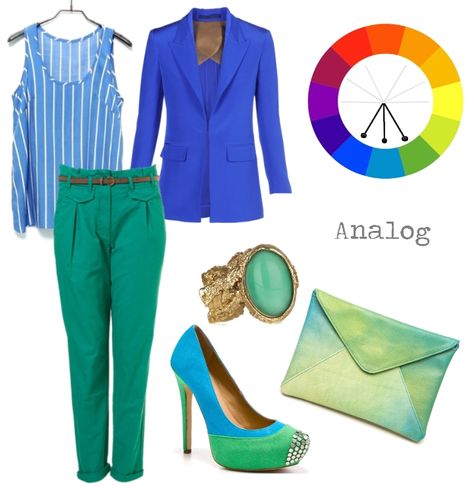 Color Harmony in Clothes - Style Tips Analogous Outfit, Analogous Color, Fashion Design Classes, Colour Combinations Fashion, Color Combos Outfit, Traditional Blouse Designs, Color Combinations For Clothes, Plain Outfits, Purple Outfits