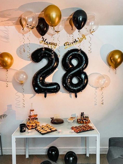 Decoration For Mens Birthday, 28 Birthday Party Ideas For Him, Decoration For Man Birthday, Small Birthday Decorations Simple Men, Simple Birthday Decoration For Men, Birthday Decor Ideas For Men, Simple Birthday Decorations For Men Diy, Bday Decorations At Home, Surprise Birthday Decorations For Him