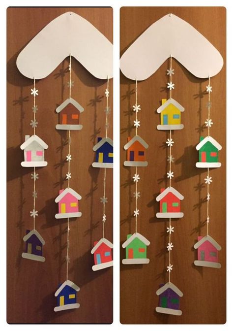 Winter Kindergarten Decoration, Winter Decorations Kindergarten, Kindergarten Decorations, January Crafts, December Crafts, Aktivitas Montessori, Christmas School, Winter Crafts For Kids, Christmas Card Crafts