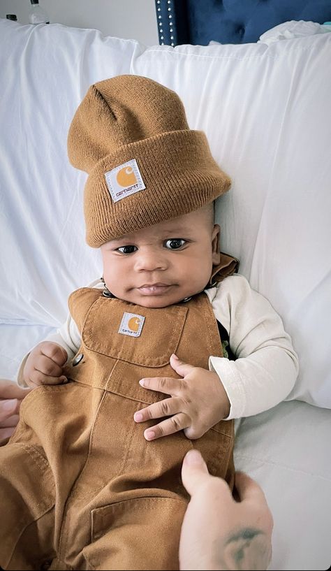 Baby Boy Carhartt Outfits, Baby Carhartt Outfit, Carhartt Baby Outfits, Carhartt Photoshoot, Carhartt Outfits, Baby Carhartt, Carhartt Outfit, Carhartt Bibs, Black Baby Boys